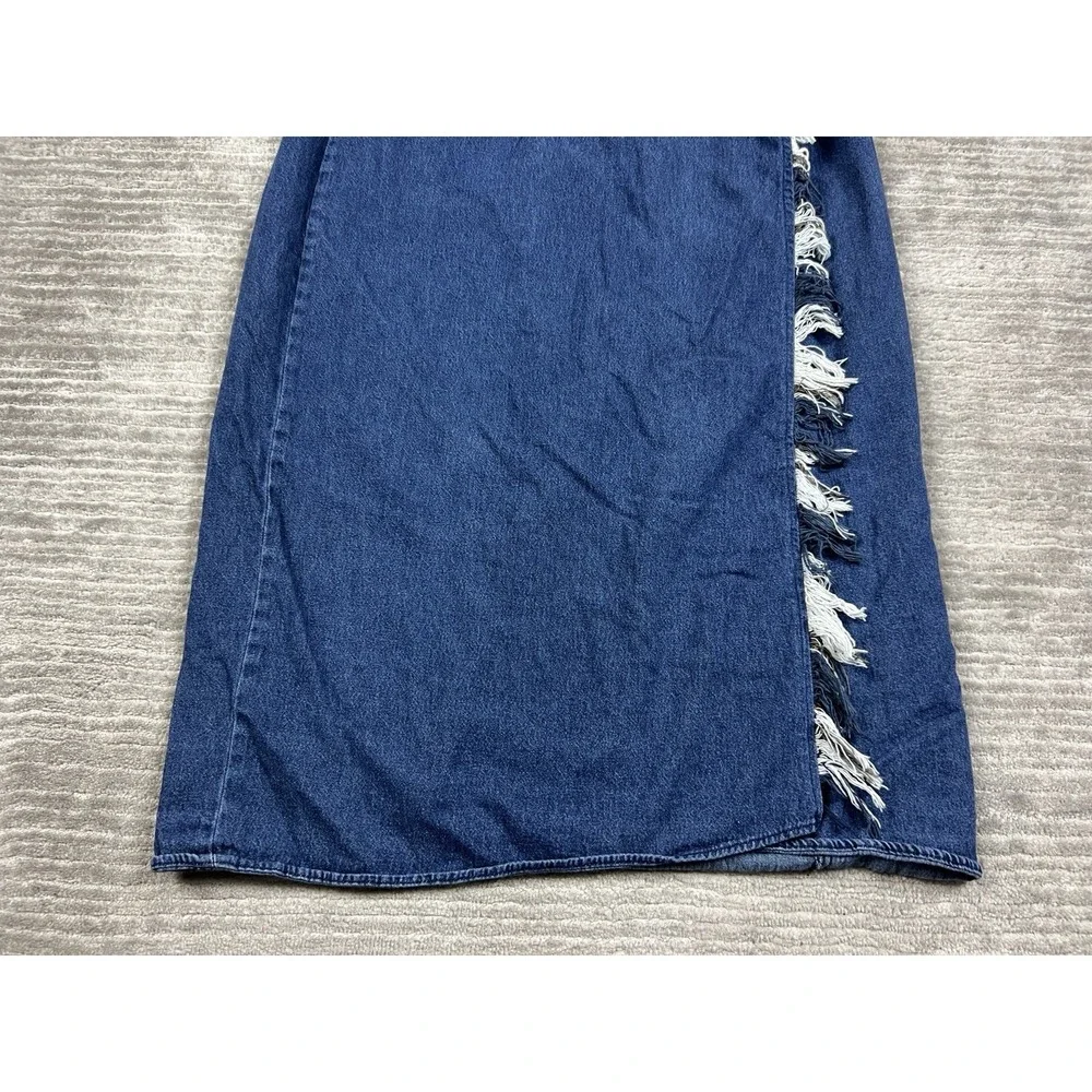 Vintage City Girl Sport Skirt Womens 14 Blue Denim Dark Wash Long USA‎